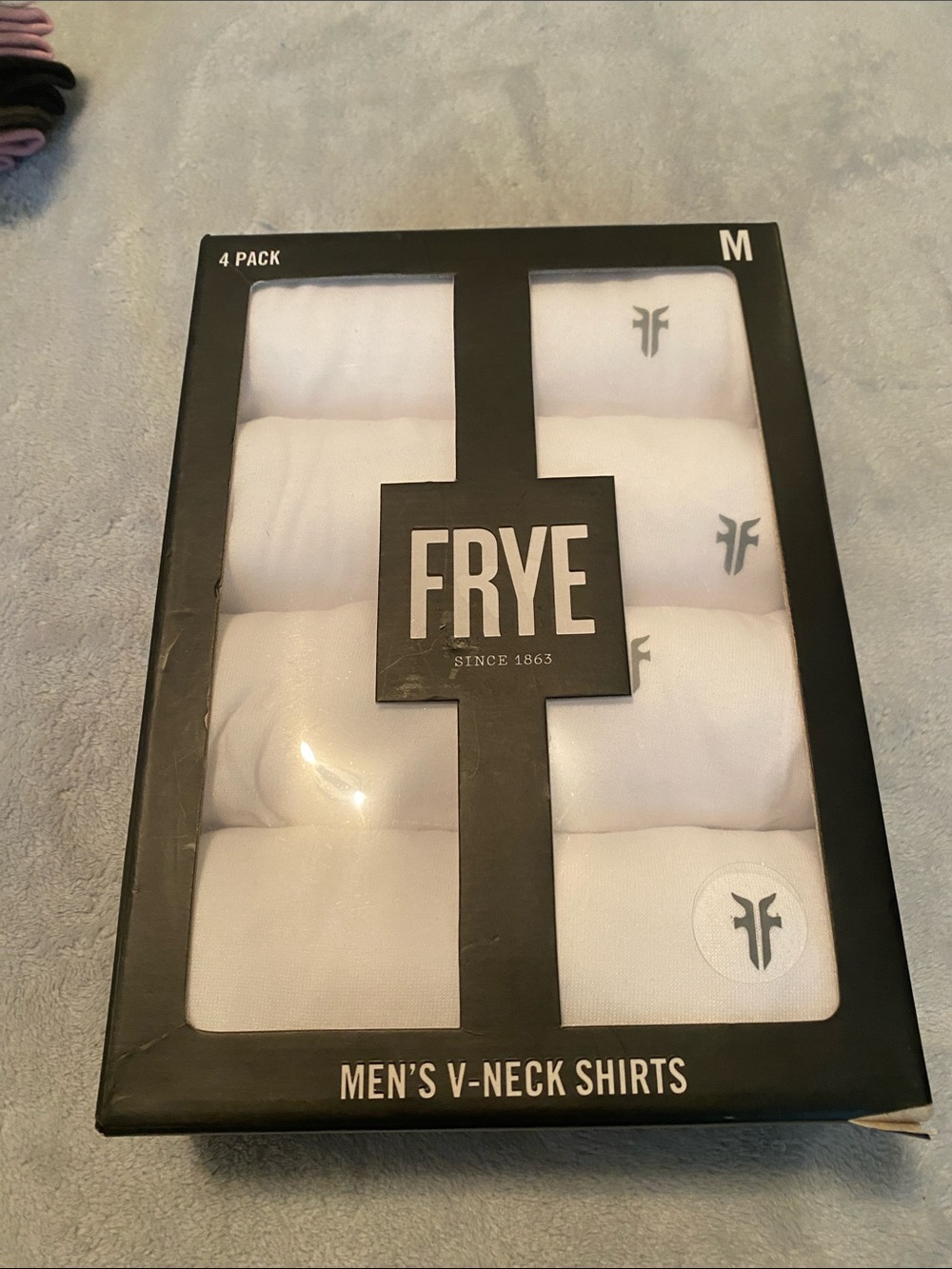 Frye Men's V-Neck T-Shirts in White (4-Pack)